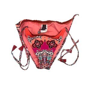 Laundry By Shelli Segal Multicolor‎ String Bikini Bottom With Tassel Ties M